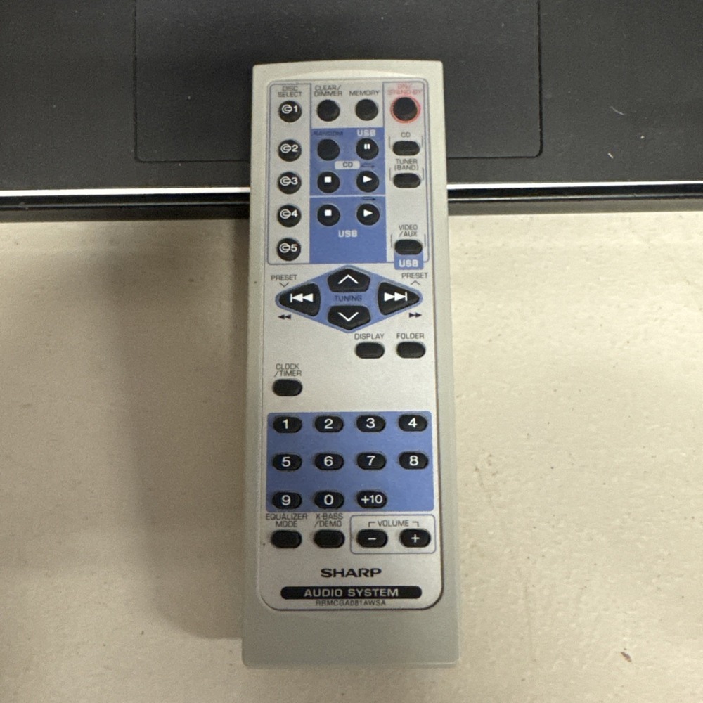 Sharp Remote RRMCGA081AWSA OEM Original Tested #B